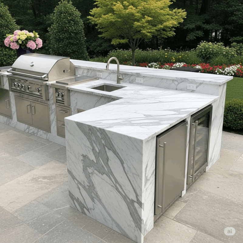 Using Marble in Outdoor Kitchens- Pros and Cons