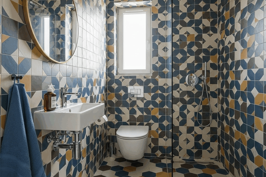 Using Bold Tile Patterns to Add Character to Small Bathrooms