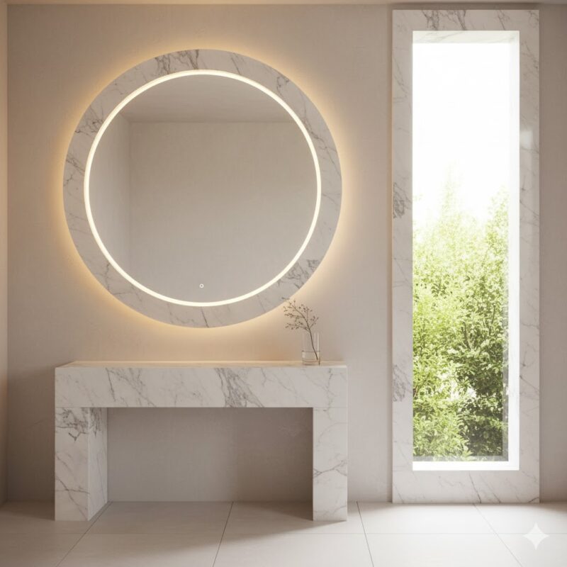 Using Marble to Frame Mirrors and Windows- Subtle Luxury Touches